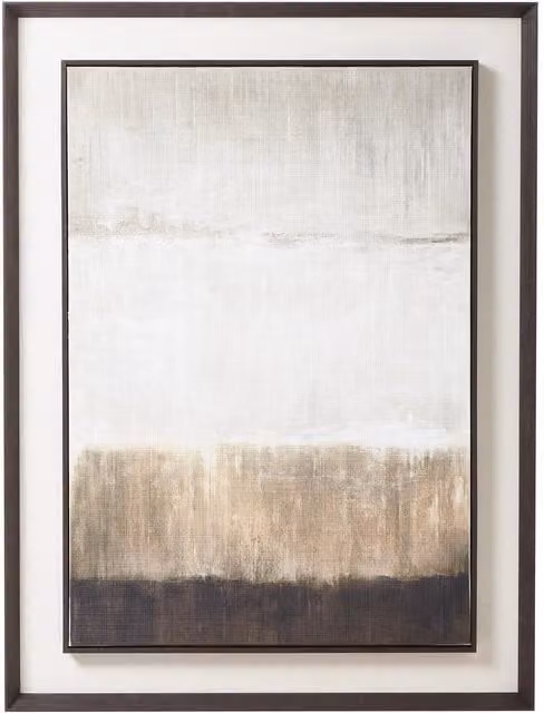 Hill Interiors Moderno Abstract Linen Framed Wall Print in Brown, W: 120 cm, H: 90 cm