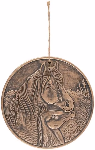 Lisa Parker Apache Animal Wall Plaque in Bronze Terracotta Brown