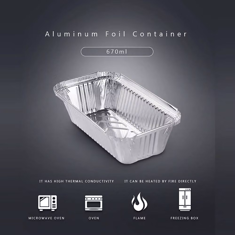 Simpa Pack of 125 Silver Aluminium Foil Roasting Dish Containers with Lids, 670ml – 2