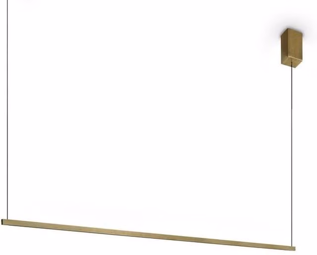 Netlighting Essence Square Bar Pendant Ceiling Light in Gold/Brass with 1x LED, 2250lm, 3000K Warm White