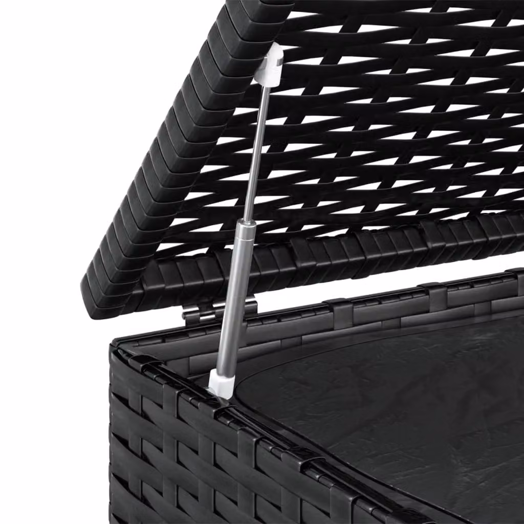Berkfield Home Modern Black PE Rattan Garden Cushion Box W/D/H: 100 x 97.5 x 104 cm – 3