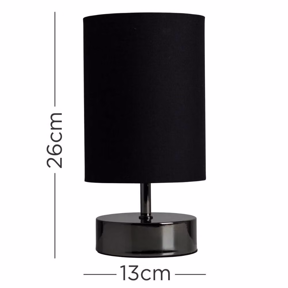 EONLION Modern Dimmable Touch Table Lamp in Black with Fabric Shade – 2