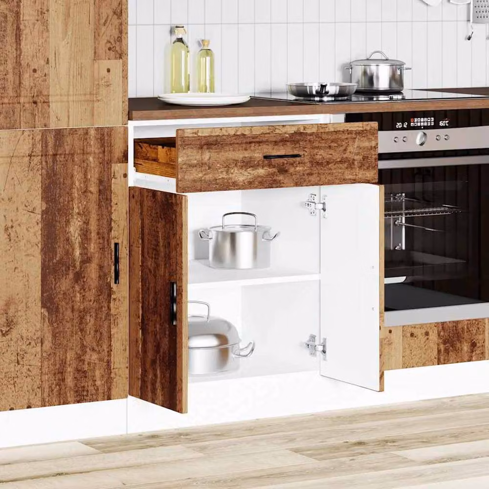 Berkfield Home Porto Old Wood Kitchen Base Cabinet in Brown – 2