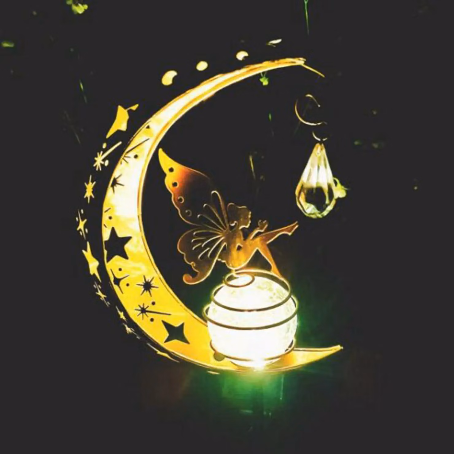 Leaper Solar Fairy Moon Decorative LED Light in Gold – 2