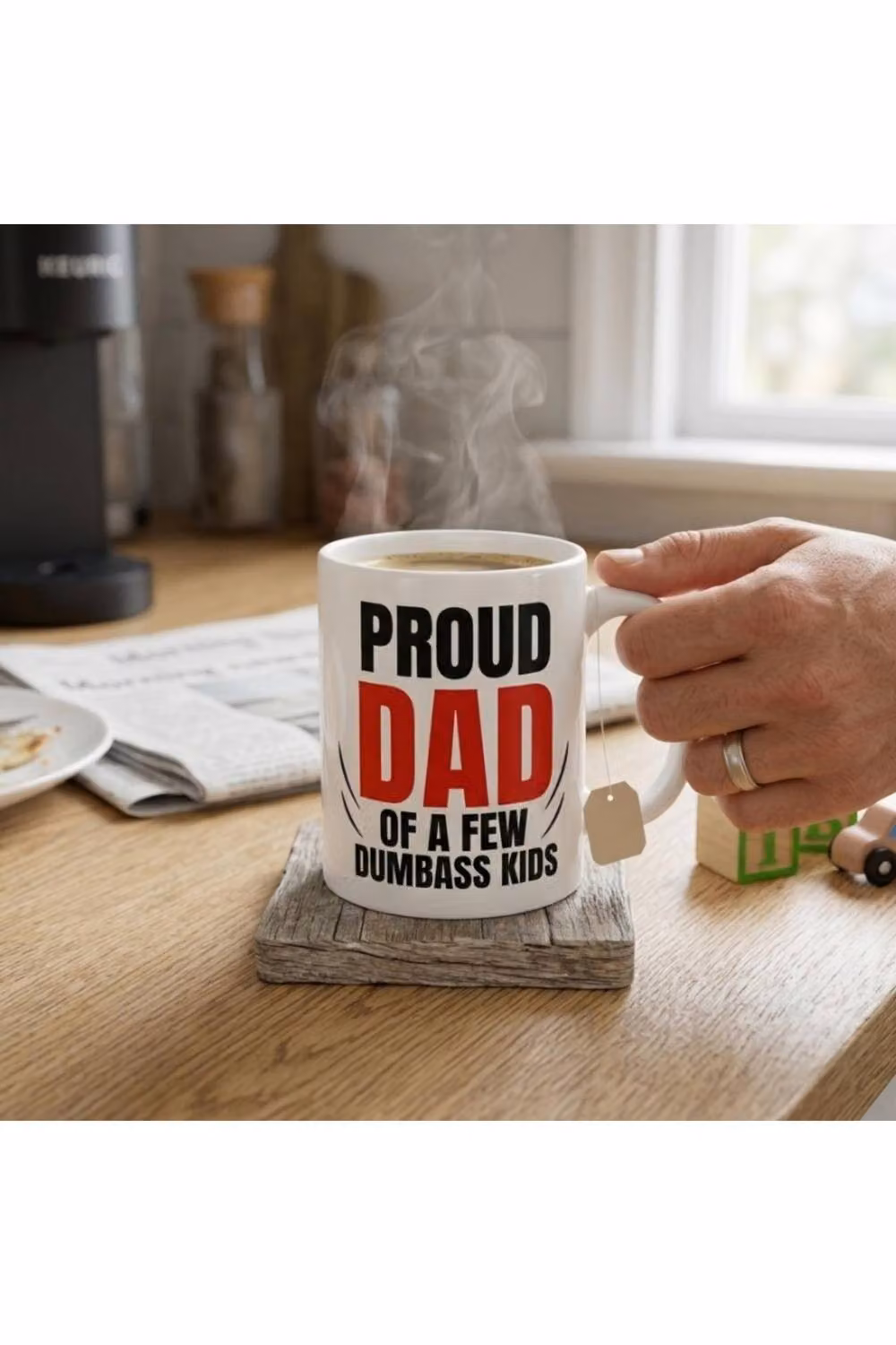 Dyzi Proud Dad Funny Ceramic Mug in White – 2