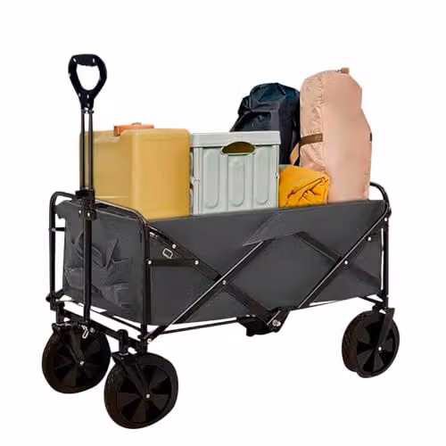 Neo Heavy Duty Large Capacity Foldable Collapsible Garden Trolley Cart in Grey, W/D/H: 88.0 x 75.0 x 46.0 cm – 1
