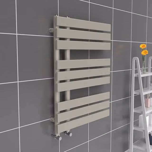 Lux Heat Open Flat Towel Radiator in Grey, W: 60 cm, H: 80 cm