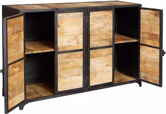 IH Design Alteus Vintage Industrial Large Sideboard in Black – 1