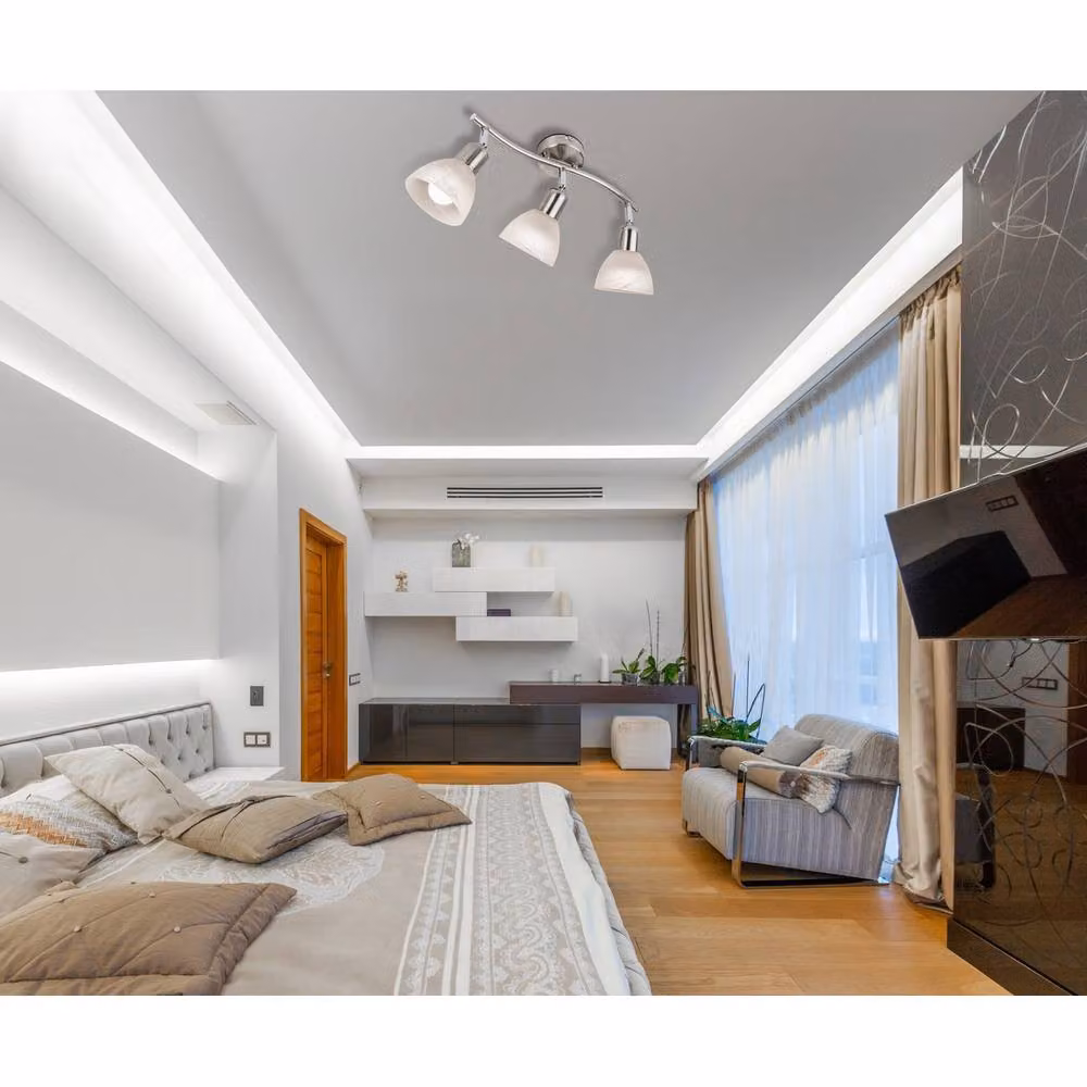 Netlighting Daytona Ceiling Spotlight Bar in Grey with Glass Shades, 3x E14, Warm White 3000K – 2