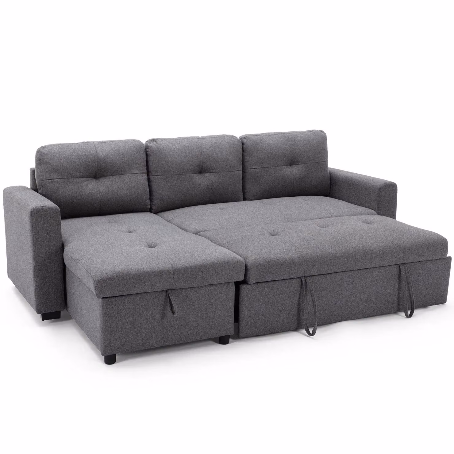 More4Homes Newport Reversible Fabric Corner 3 Seater Sofa Bed with Storage in Grey – 2