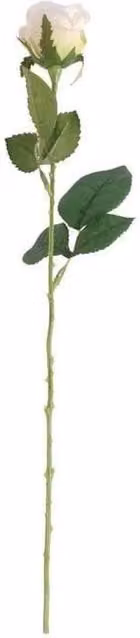 Kingsbury Gifts White Artificial Silk Buckingham Rose Bud Stem, Height: 40 cm