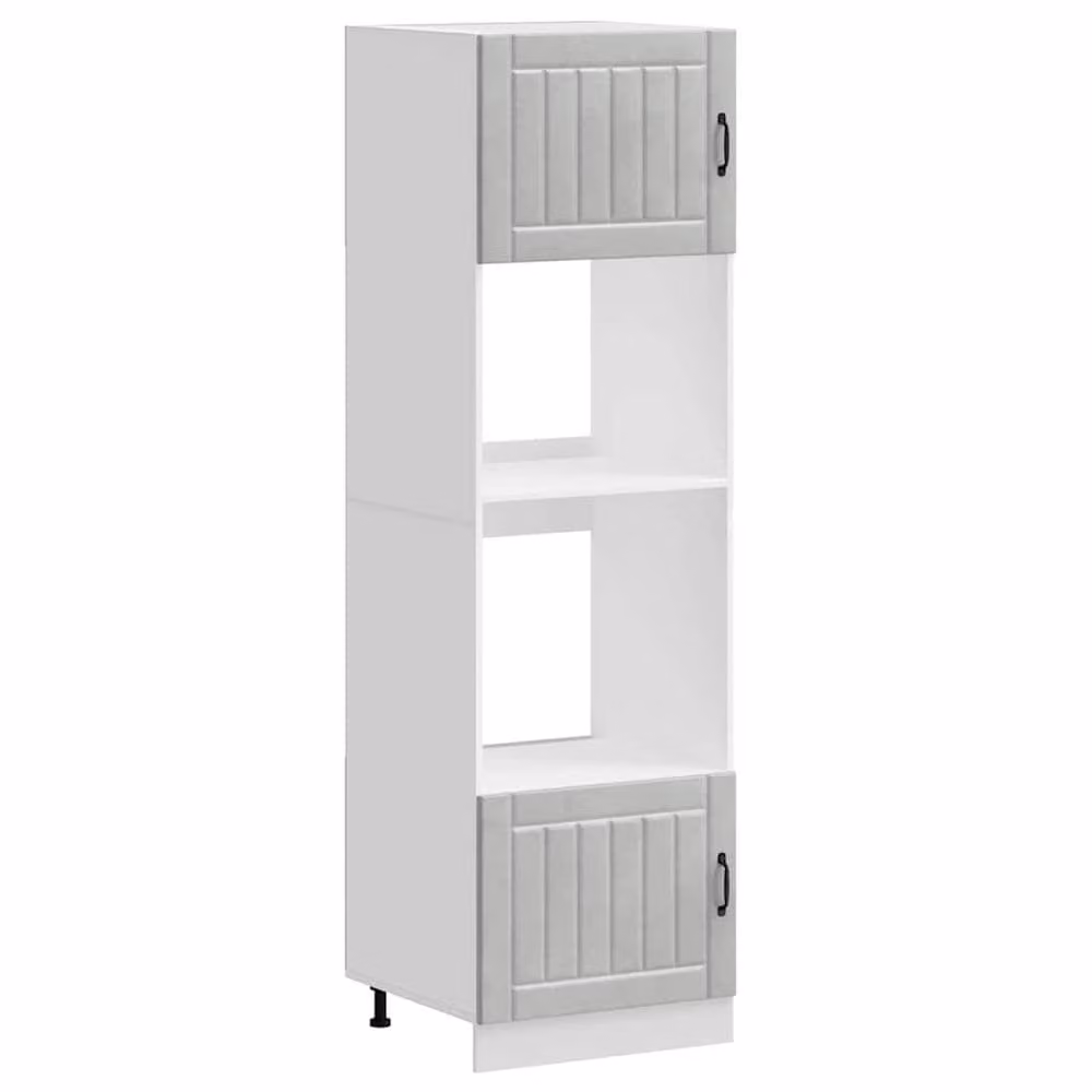Berkfield Home Kalmar Oven Cabinets in Concrete Grey, Set of 2, Matt Engineered Wood