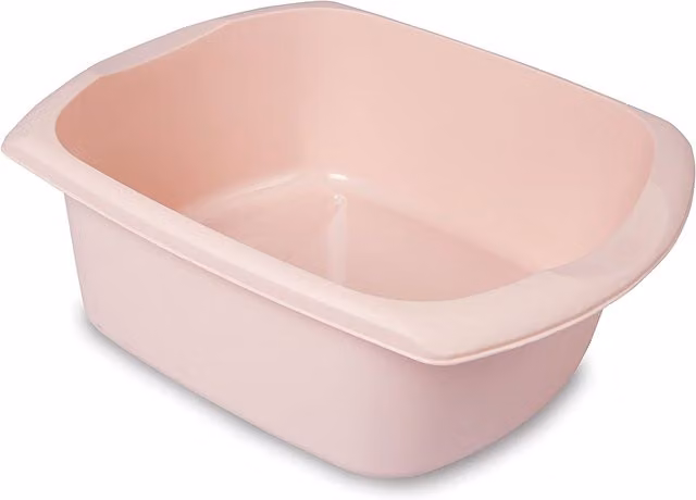 Addis Large Rectangular Washing Up Bowl in Pink and White