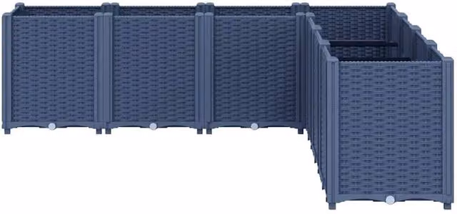 Berkfield Home Beautiful Garden Planter Tub in Blue and Grey, W: 160 cm, D: 160 cm, H: 53 cm – 1