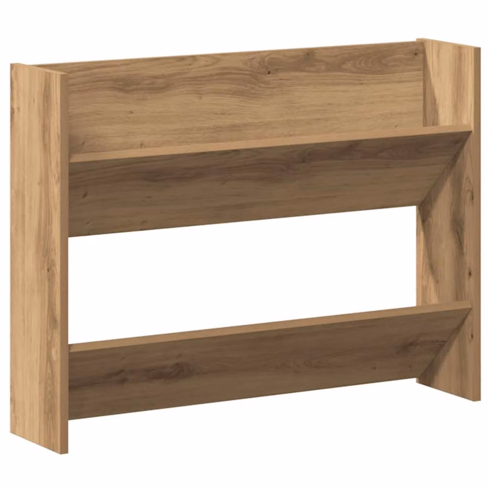 Berkfield Home Artisan Oak Wall Mounted Shoe Cabinet, Brown, W: 80 cm, D: 18 cm, H: 60 cm – 2