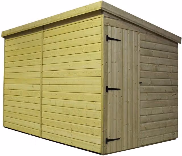 Empire Sheds 10x6 Pent Garden Shed with Single Door on Right Side Panel, Green
