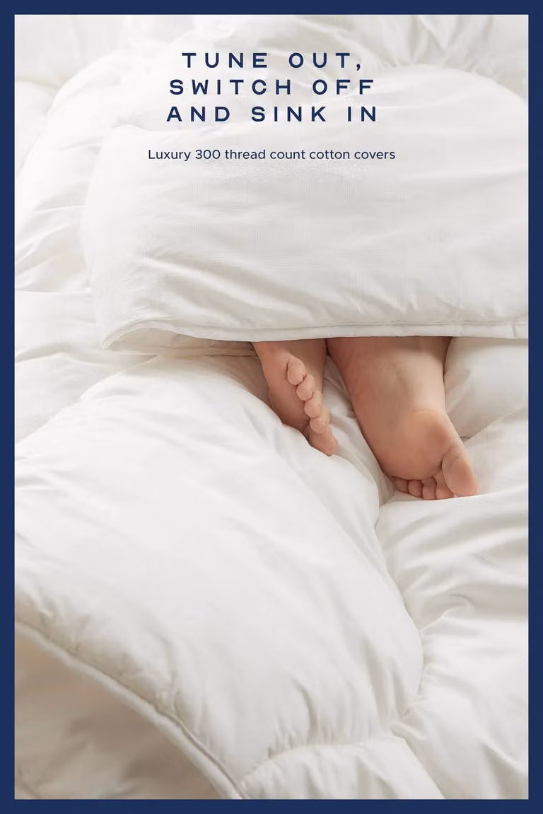 Snuggledown Retreat White Cotton 10.5 Tog All Year Round King Size Duvet and 2 Pillows Set