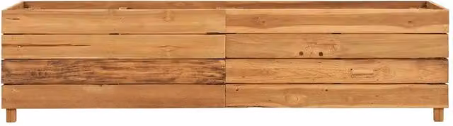 Berkfield Home Raised Bed in Brown Solid Wood and Steel, W/D/H: 150 x 40 x 38 cm – 1
