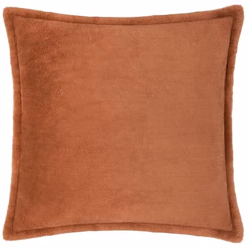 Furn Kallu Faux Fur Square Cushion in Orange, W/D/H: 45 x 45 x 45 cm