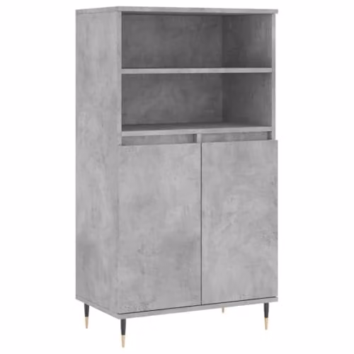vidaXL Industrial Highboard in Grey with Hinged Doors and Internal Shelves, W/D/H: 60 x 36 x 110 cm