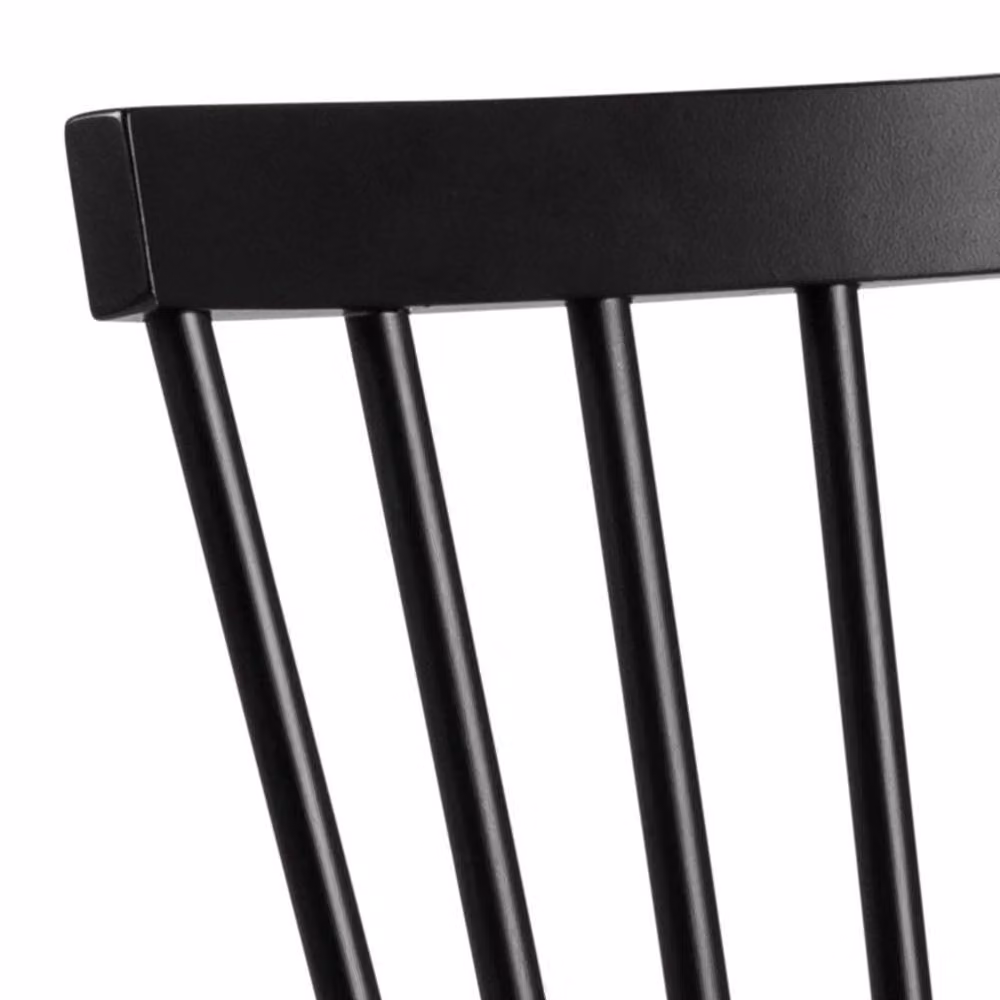 Wyld Haus Freya Set of 2 Black Lacquered Birch Dining Chairs with Slatted High Curved Back – 3