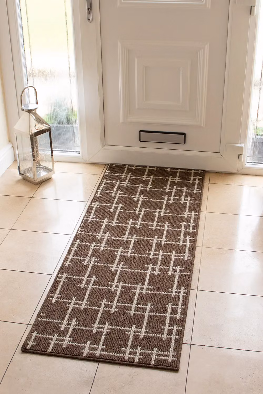 JVL Vector Machine Washable Latex Backed Runner Doormat, Brown, W/D/H: 57 x 150 cm – 2