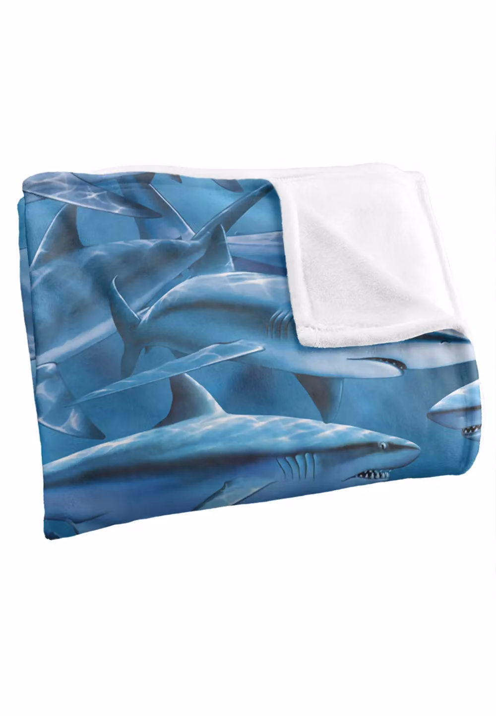 JQ Licensing Royce Mcclure Great White Shark Attack Pattern Super Soft Fleece Throw Blanket, W/D: 152 x 127 cm – 3