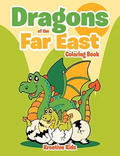 Kreative Kids Dragons of the Far East Colouring Book for Children, Multicolour, 27.94 x 21.59 cm