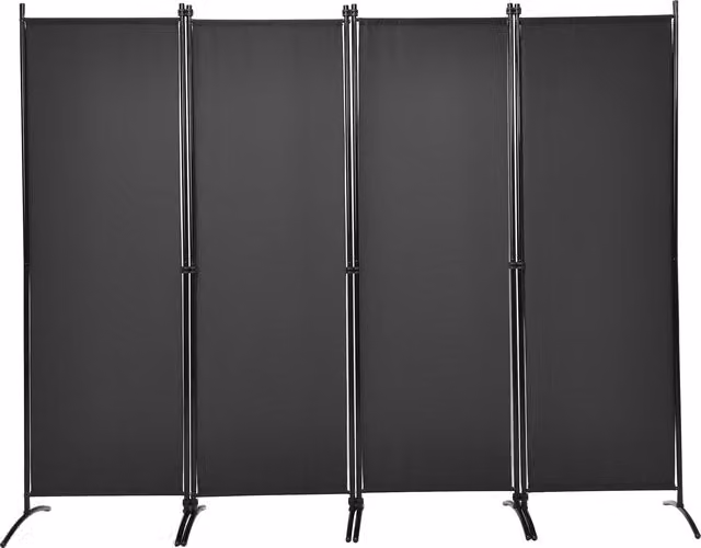 Costway 4-Panel Folding Room Divider Freestanding Privacy Screen in Black, Height: 173 cm – 1