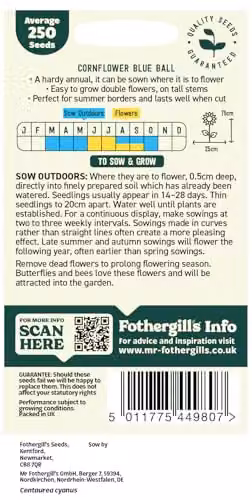 Mr Fothergill's Oh Sow Simple Blue Cornflower Ornamental Flower Seeds – 2