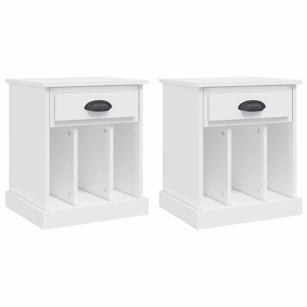 Berkfield Home Elegant Bedside Cabinets, 2 Piece Set, White, W/D/H: 43 x 36 x 50 cm – 2