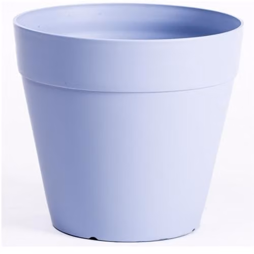 Garden Gear Lucena Matte Finish Planter Pot in Pastel Blue, Round Weatherproof Outdoor Flower Pot
