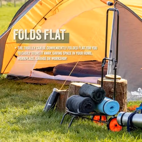 Milestone Heavy Duty Camping and Festival Trolley, Black, 50kg Capacity – 5