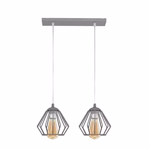 Netlighting Agat Straight Bar Pendant Ceiling Light in Grey, 40 cm