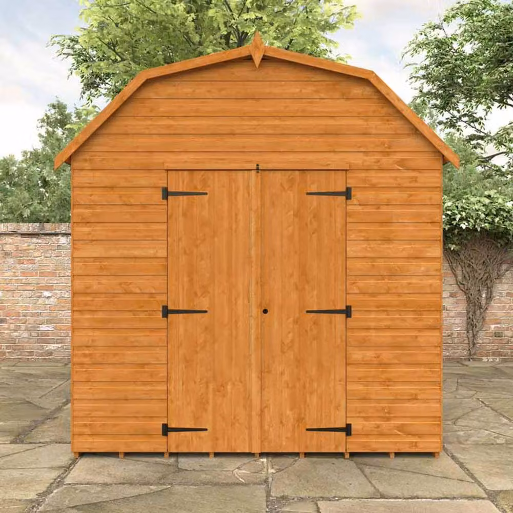 Buttercup Farm Barn 12mm Shed in Burnt Orange and Grey, Solid Wood Gable Design, W: 304.8 cm, D: 243.8 cm, H: 235.0 cm – 2