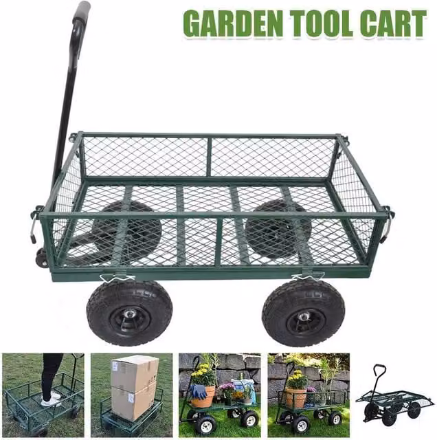 Kelvenix Heavy Duty Garden Cart Trolley in Green – 1