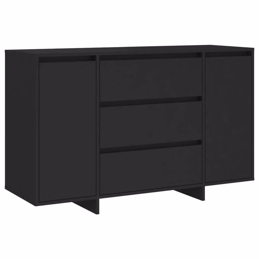 Berkfield Home Modern Black Sideboard with 3 Drawers, W/D/H: 120 x 41 x 75 cm – 2