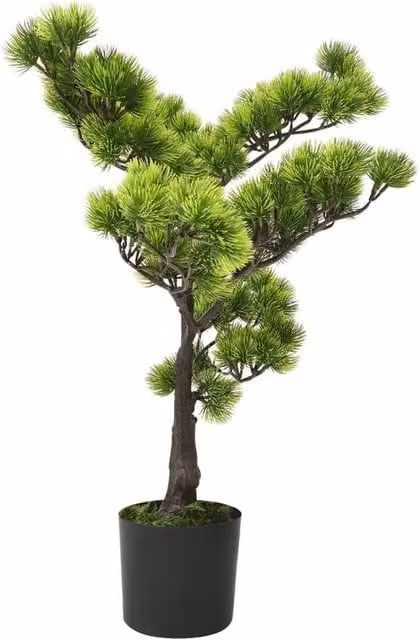 Berkfield Home Artificial Pinus Bonsai Tree with Round Pot, Green, Height: 60 cm