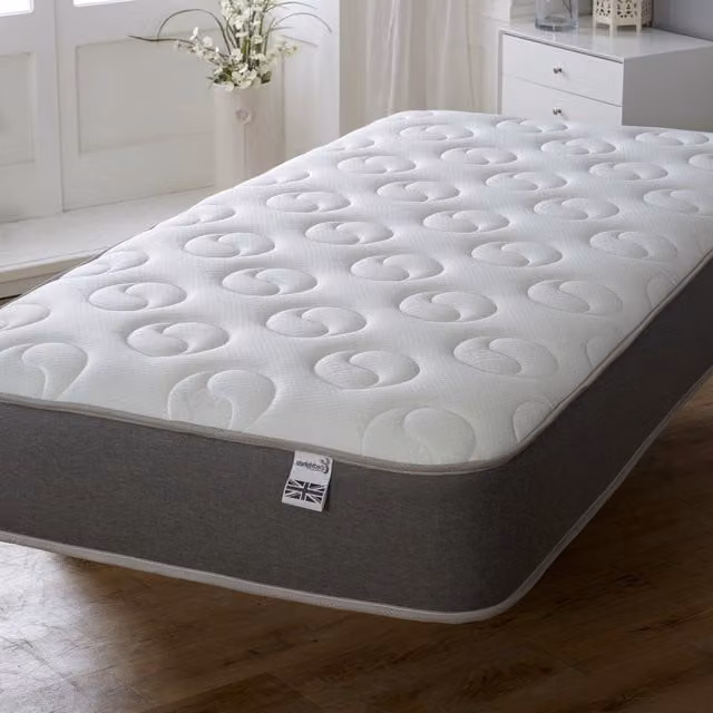 Starlight Beds Ying Yang Cool Touch Hybrid Mattress with Memory Foam and Springs, Grey, W/D/H: 90 x 190 x 22.86 cm