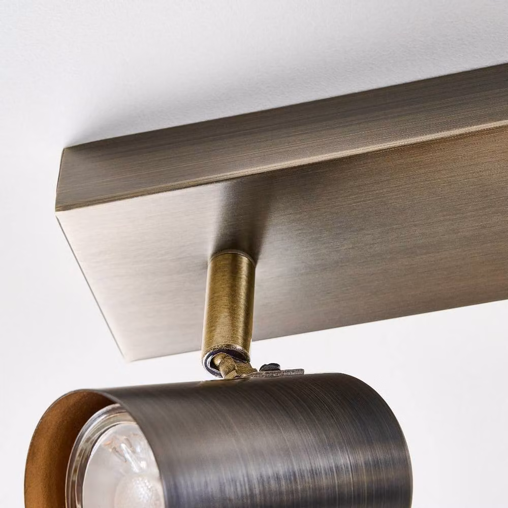 Pagazzi Hereford 5-Spot Industrial Bar Track Light in Grey and Gold/Brass – 3