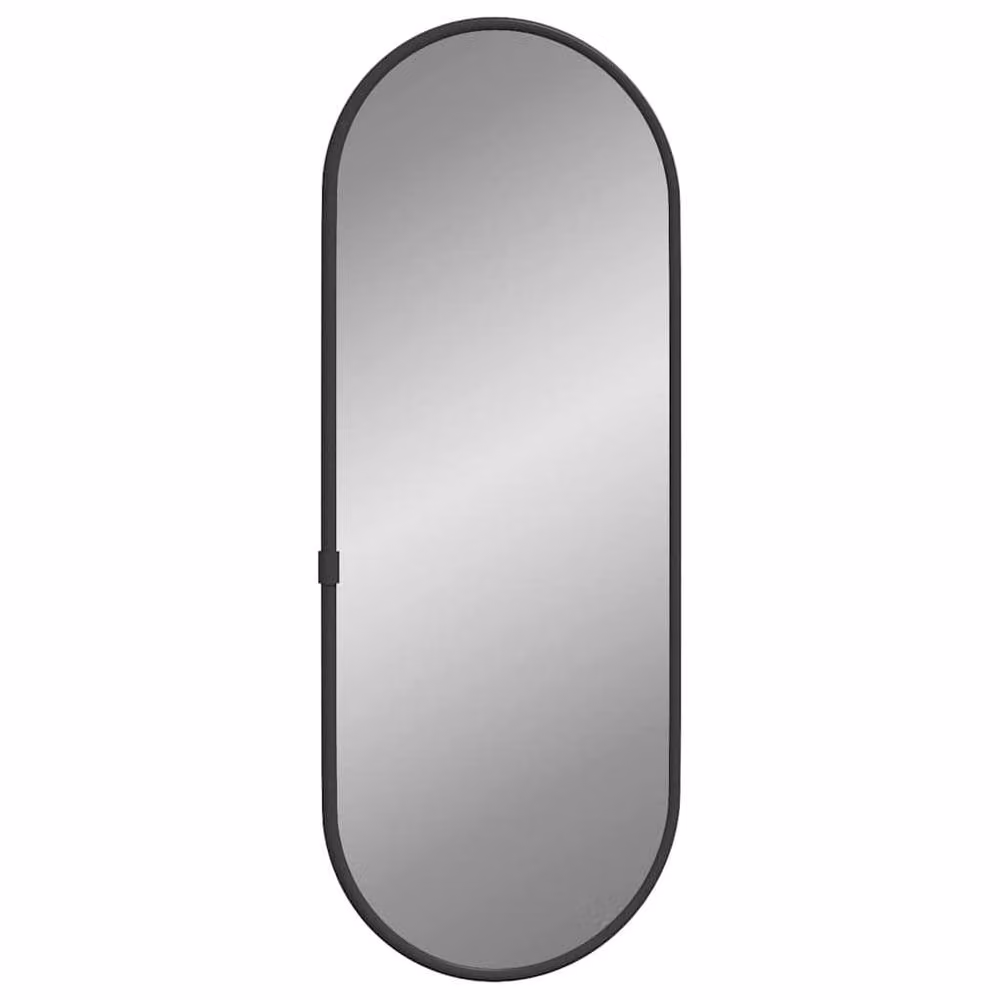 Berkfield Home Oval Wall Mirror in Black, W: 40 cm, H: 15 cm – 2