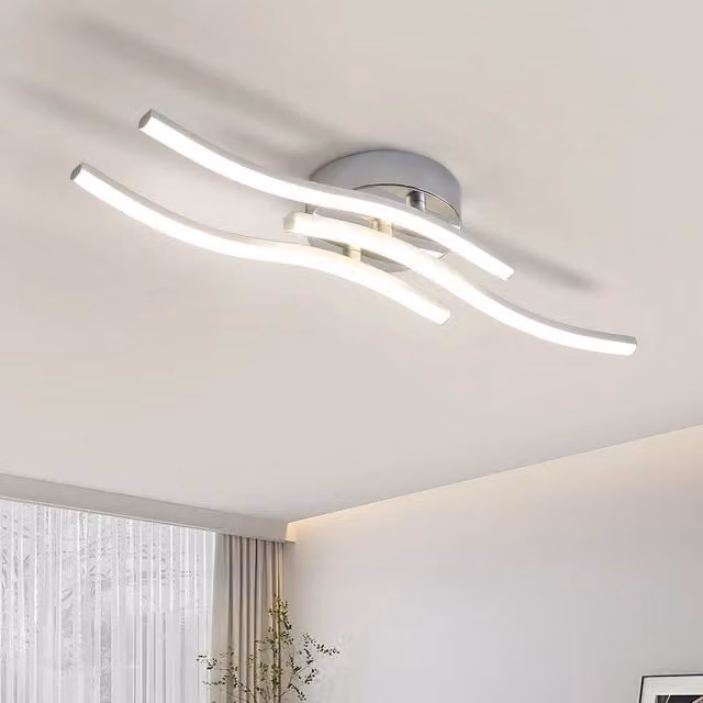 Goeco Modern LED Ceiling Light in Silver, 18 W, 4000 K – 1
