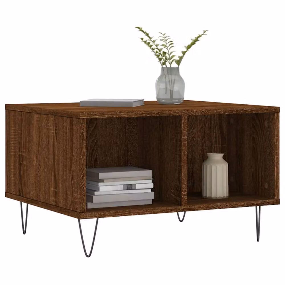Berkfield Home Modern Brown Oak Coffee Table, W/D/H: 60 x 50 x 36.5 cm – 3