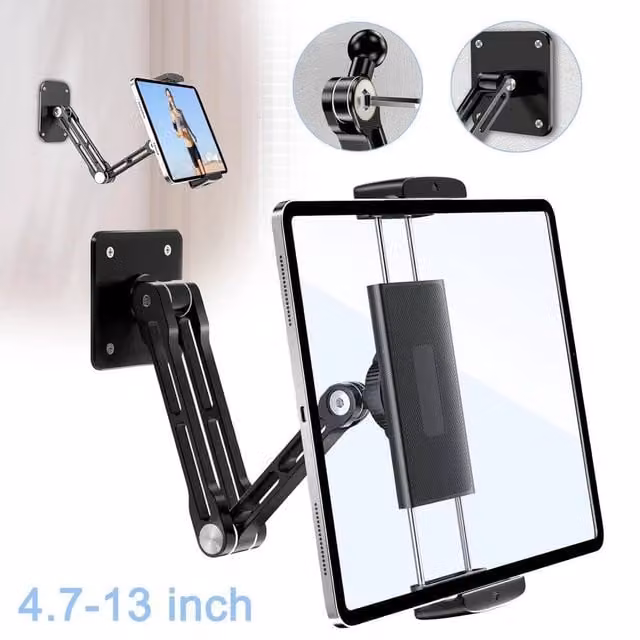FLAVORA Extendable Tablet Wall Mount Holder in Black – 1