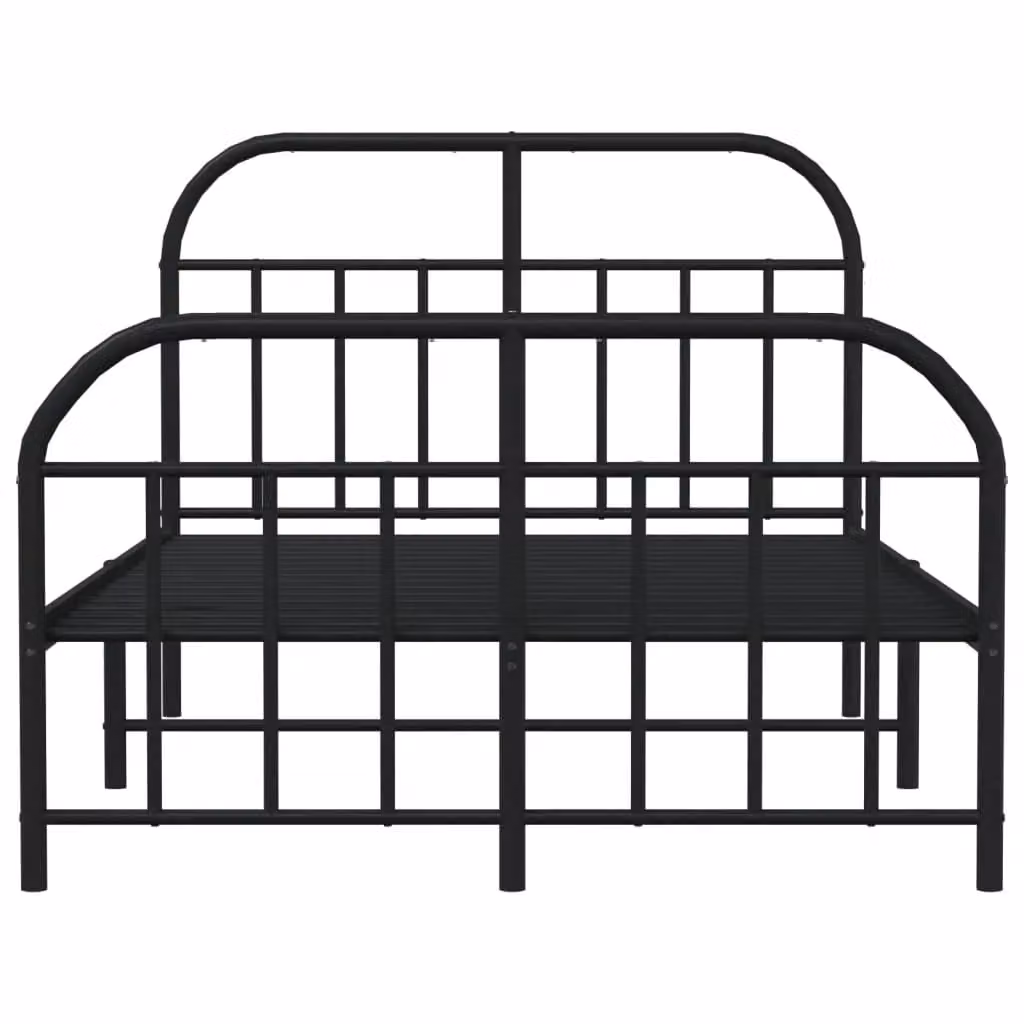 Berkfield Home Metal Bed Frame with Headboard and Footboard, Black, W/D/H: 120 x 190 cm – 3