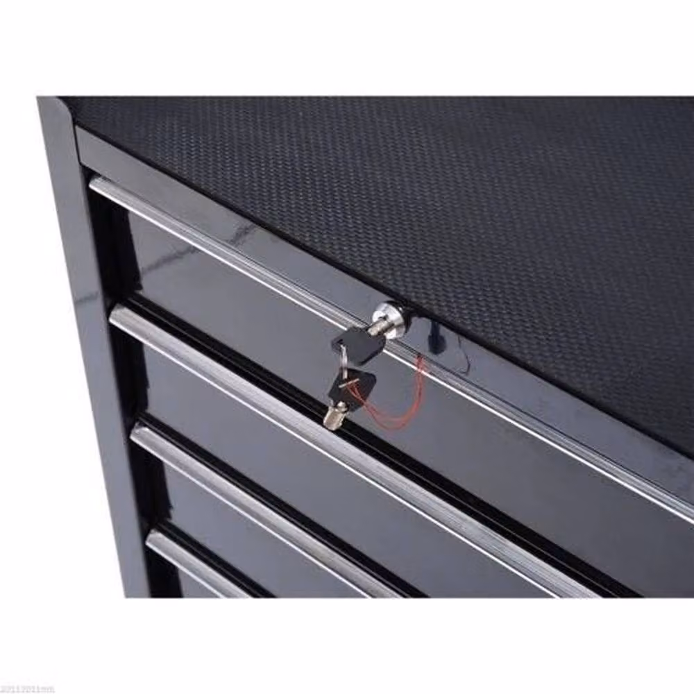 EONLION Heavy Duty Metal Tool Drawer Chest Cabinet in Black, Lockable and Rollable, W: 100 cm, H: 200 cm – 3