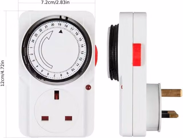 Elpine 24 Hour Programmable Timer Plug, White, Max 3200W