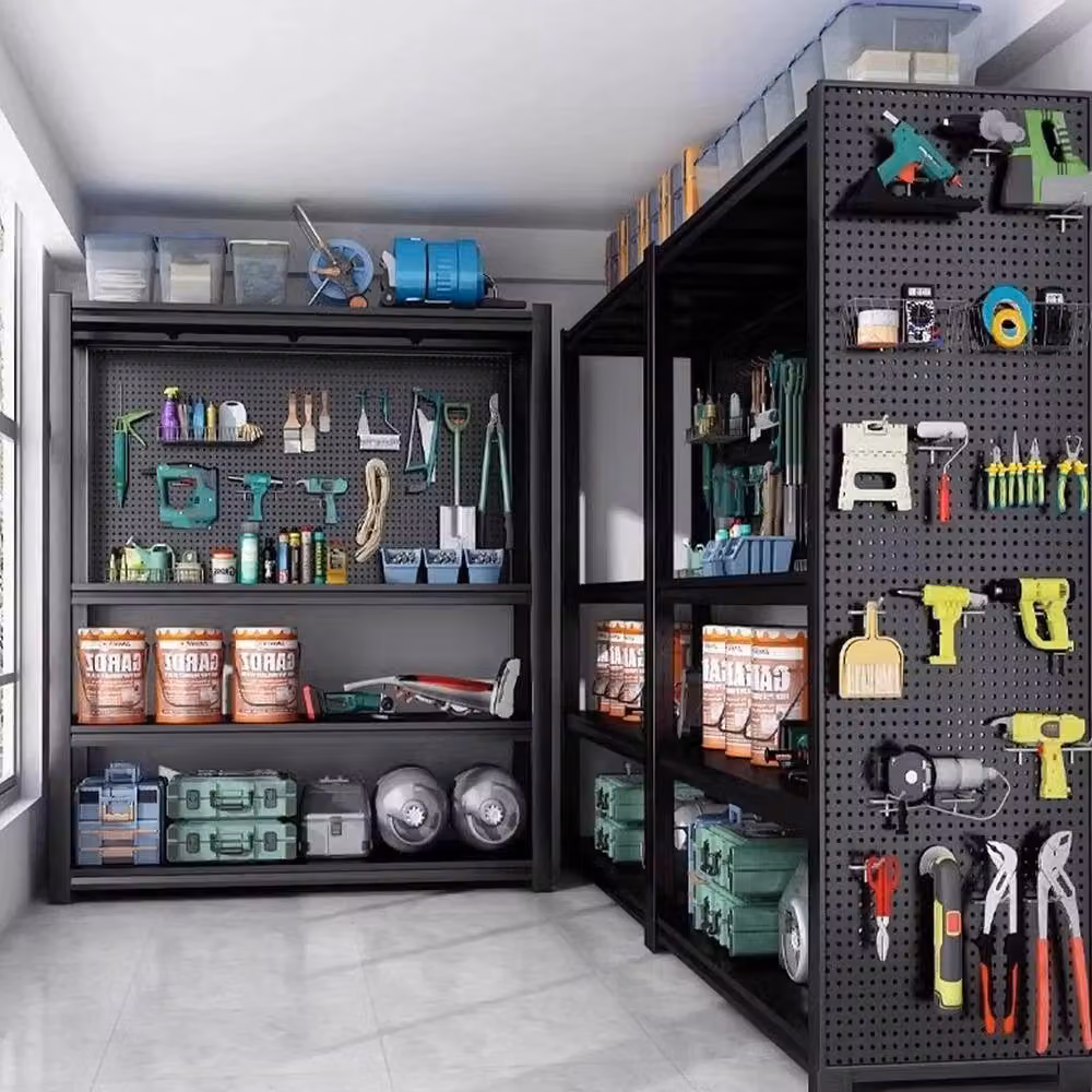 EONLION 5 Tier Boltless Garage Storage Shelving Steel Racking, Black, W/D/H: 100 x 50 x 200 cm – 4