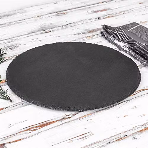 Argon Tableware Round Black Slate Placemats, Pack of 6, Diameter: 30 cm – 4
