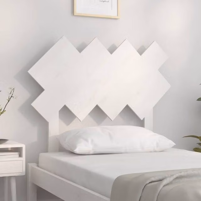 Berkfield Home Beautiful Bed Headboard in White Solid Pine Wood, W/D/H: 92 x 3 x 81 cm